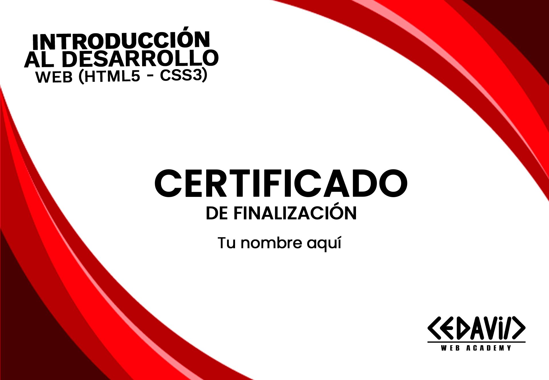 Certificado HTML5 - CSS3